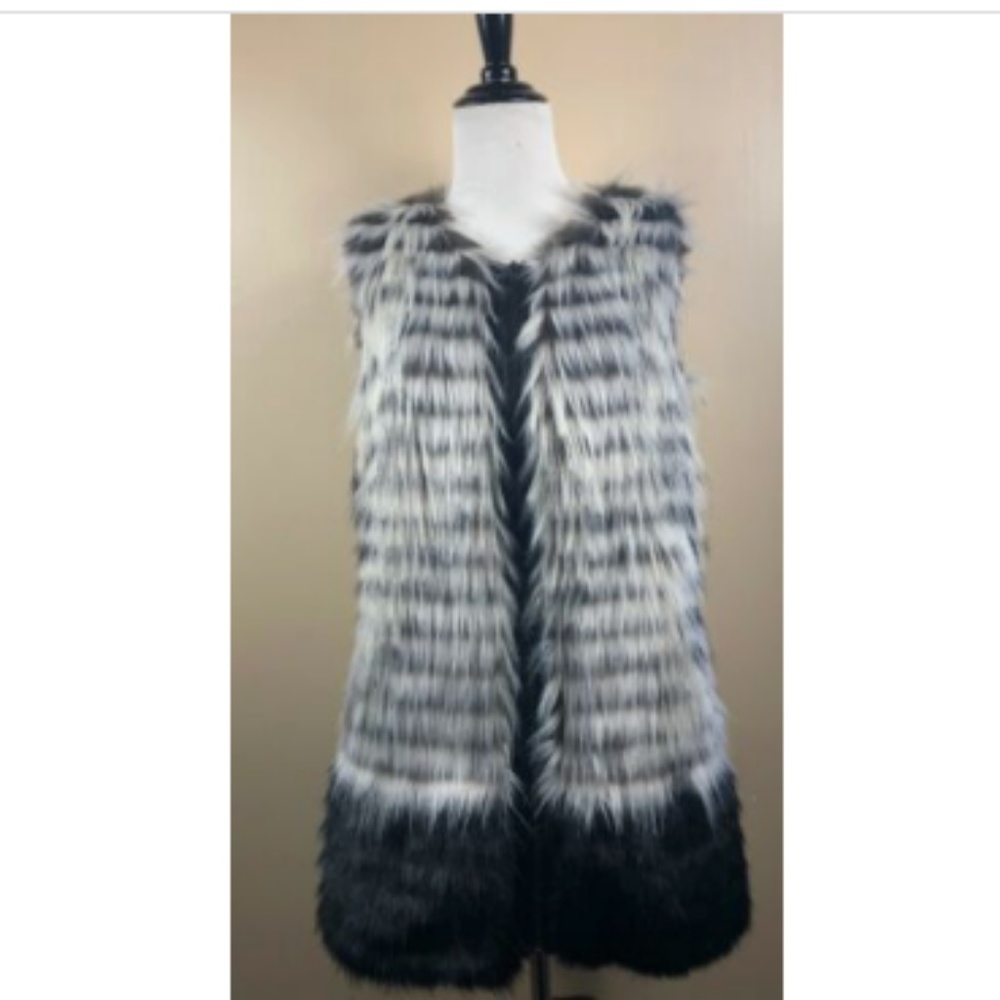 Donna Salyers Fabulous Furs Faux Russian Wolf Vest